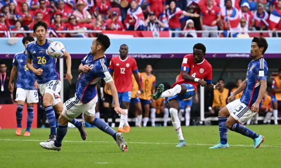 Japan was beaten by Costa Rica with the score of 0-1 ￼
